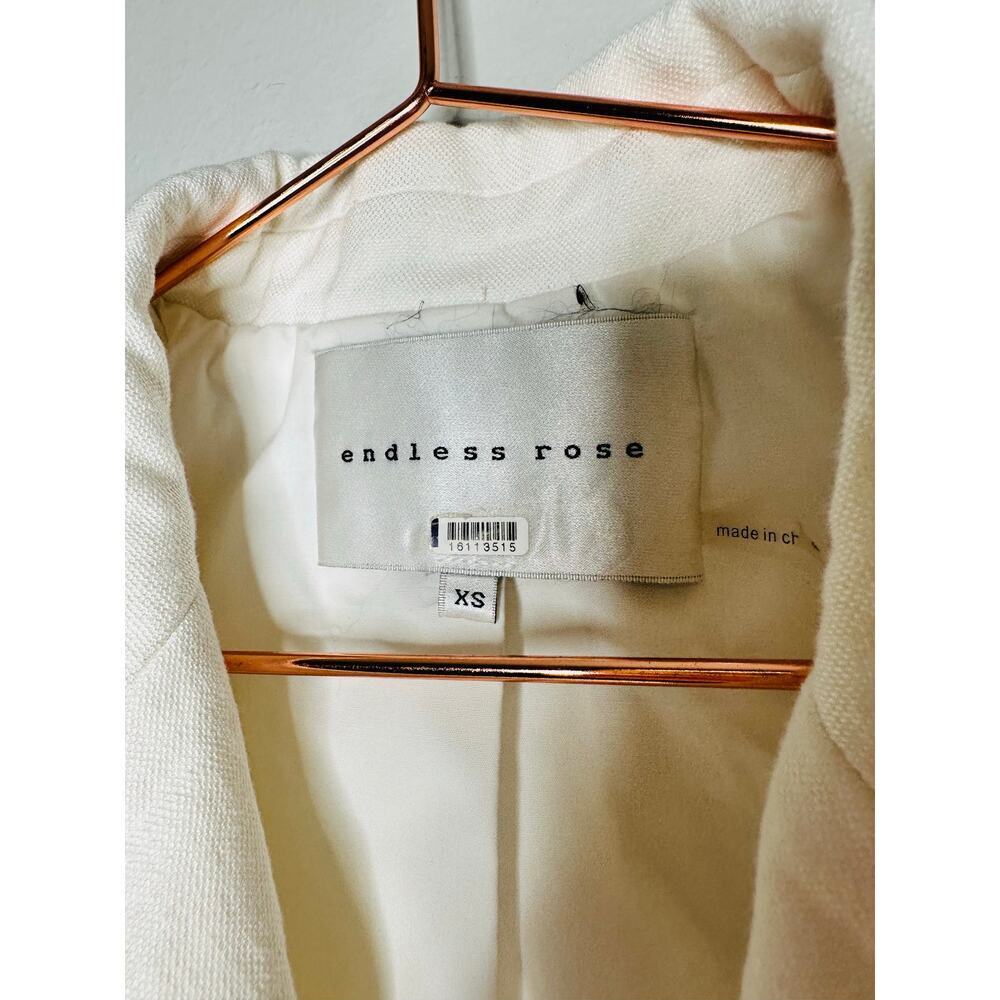 ENDLESS ROSE White Linen Blend Front Button Oversized Vest Blazer Size XS - Picture 6 of 12